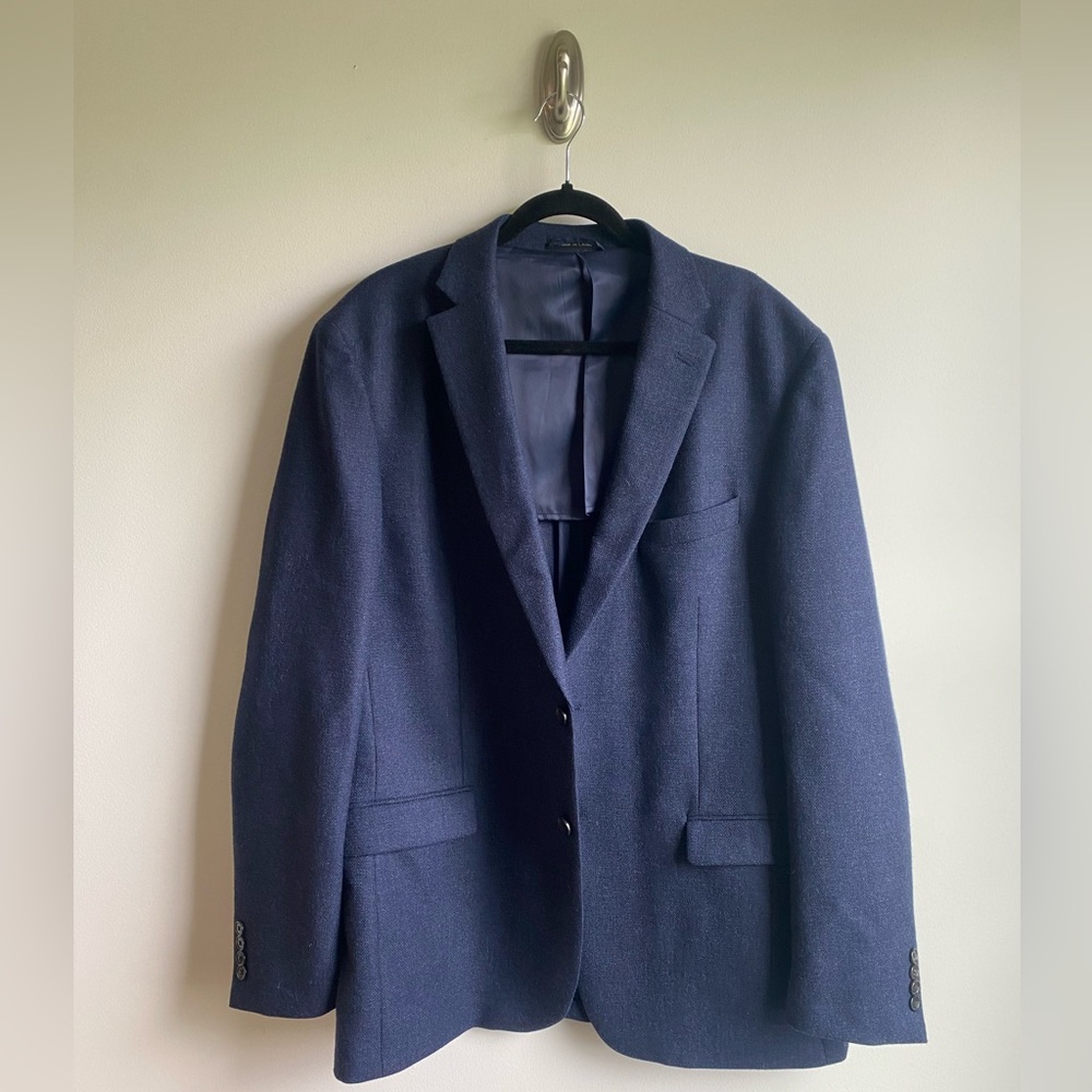Lauren Ralph Lauren Navy 100% Wool Unlined Blazer, Size 46L